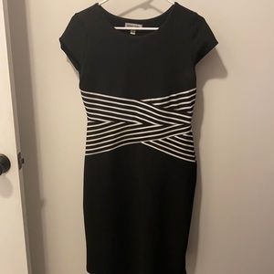 Shelby & Palmer black and white midi dress size 8